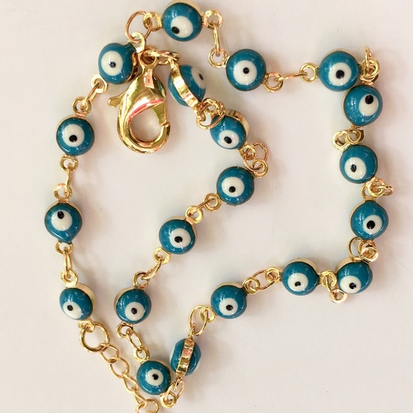 14k Gold Filled ‘Evil Eye’ Bracelet - Picture 6 of 7